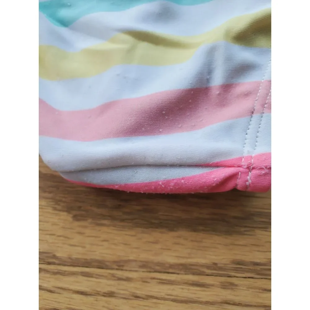 18-24M Lot of 3 Rashguard Swim Set for Toddler Girls Rainbow Stripes FAIR/Play